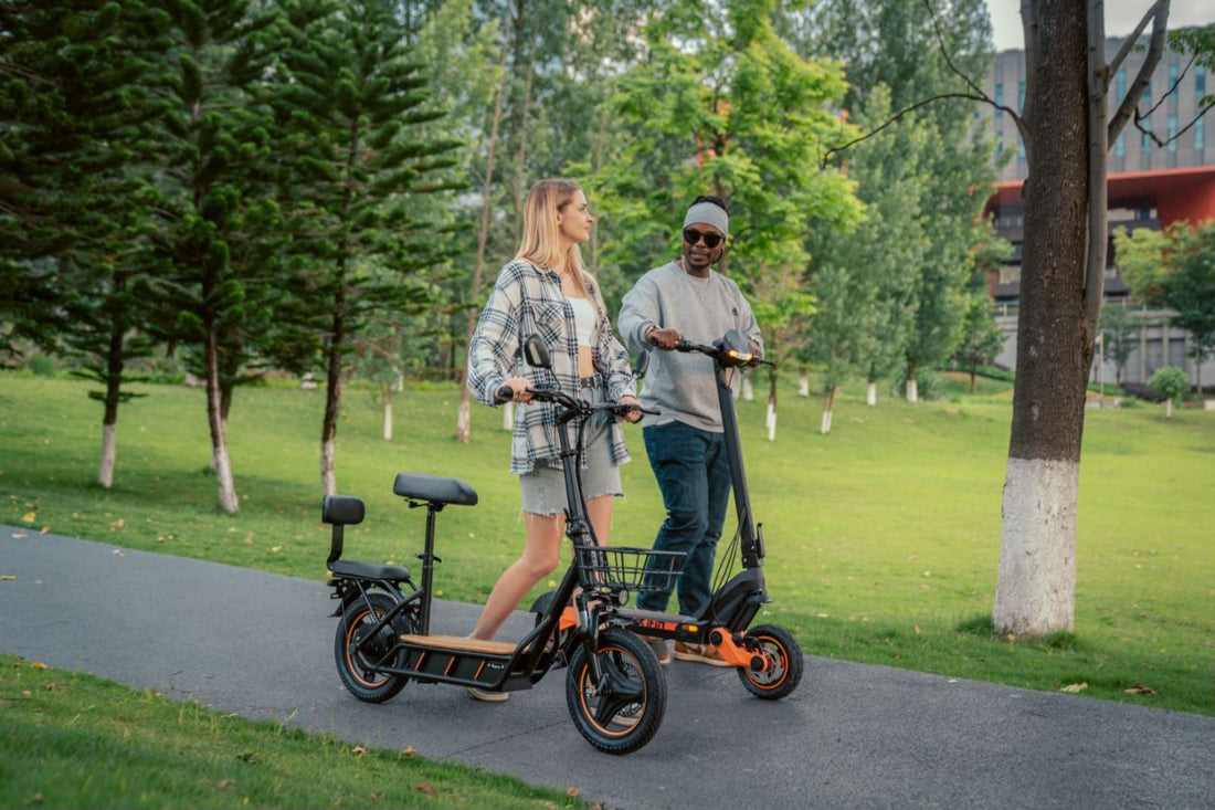 A Realistic Electric Scooter Commuting Plan: Route, Time and Charging